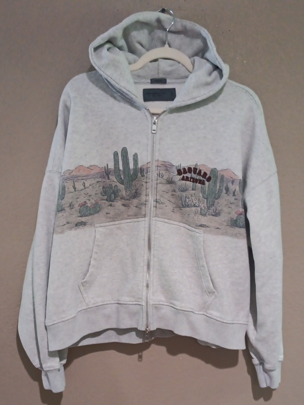 Abercrombie & Fitch Light Gray Desert Zip Hoodie